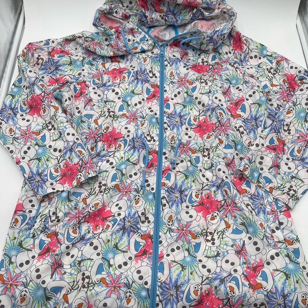 Disneys Frozen Olaf Worms Medium Lightweight Windbreaker AOP Zip Coat Jacket - Picture 4 of 16